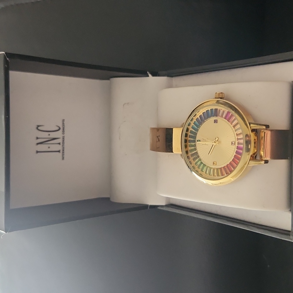 INC - International Concepts - Gold and Colored Stone Watch